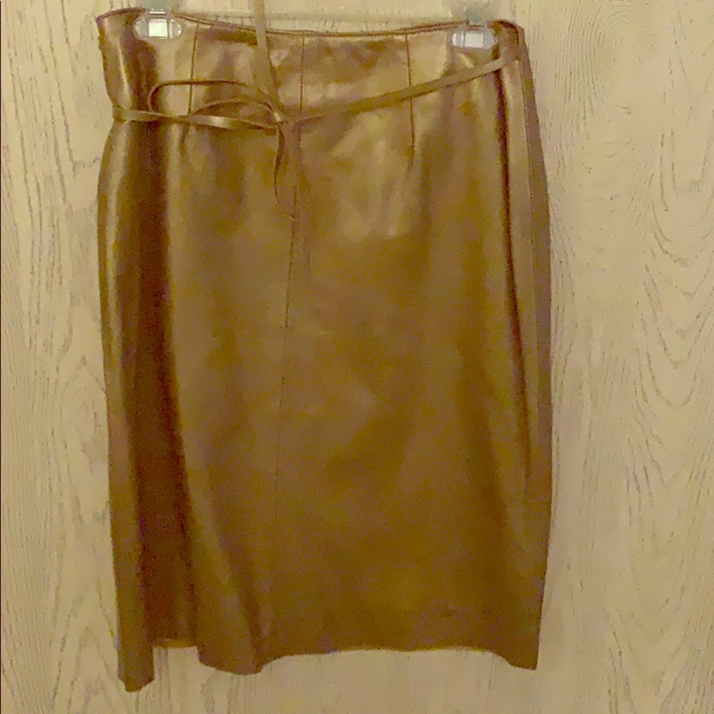100% leather gold skirt
